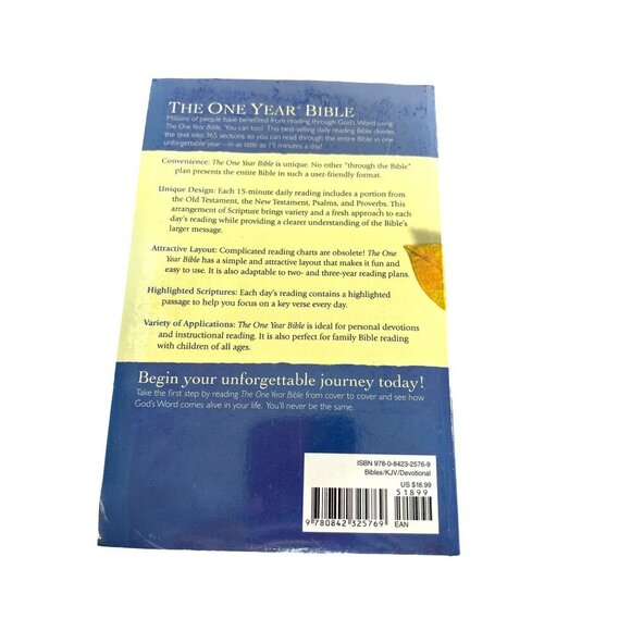 Tyndale The One Year Bible KJV The Entire King James Version Arranged in 365 Dai - Picture 2 of 4